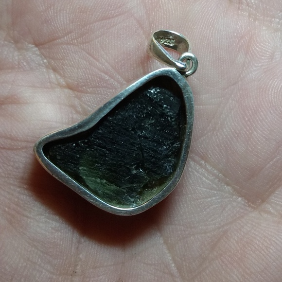 Genuine Moldavite in Sterling - Picture 2 of 7